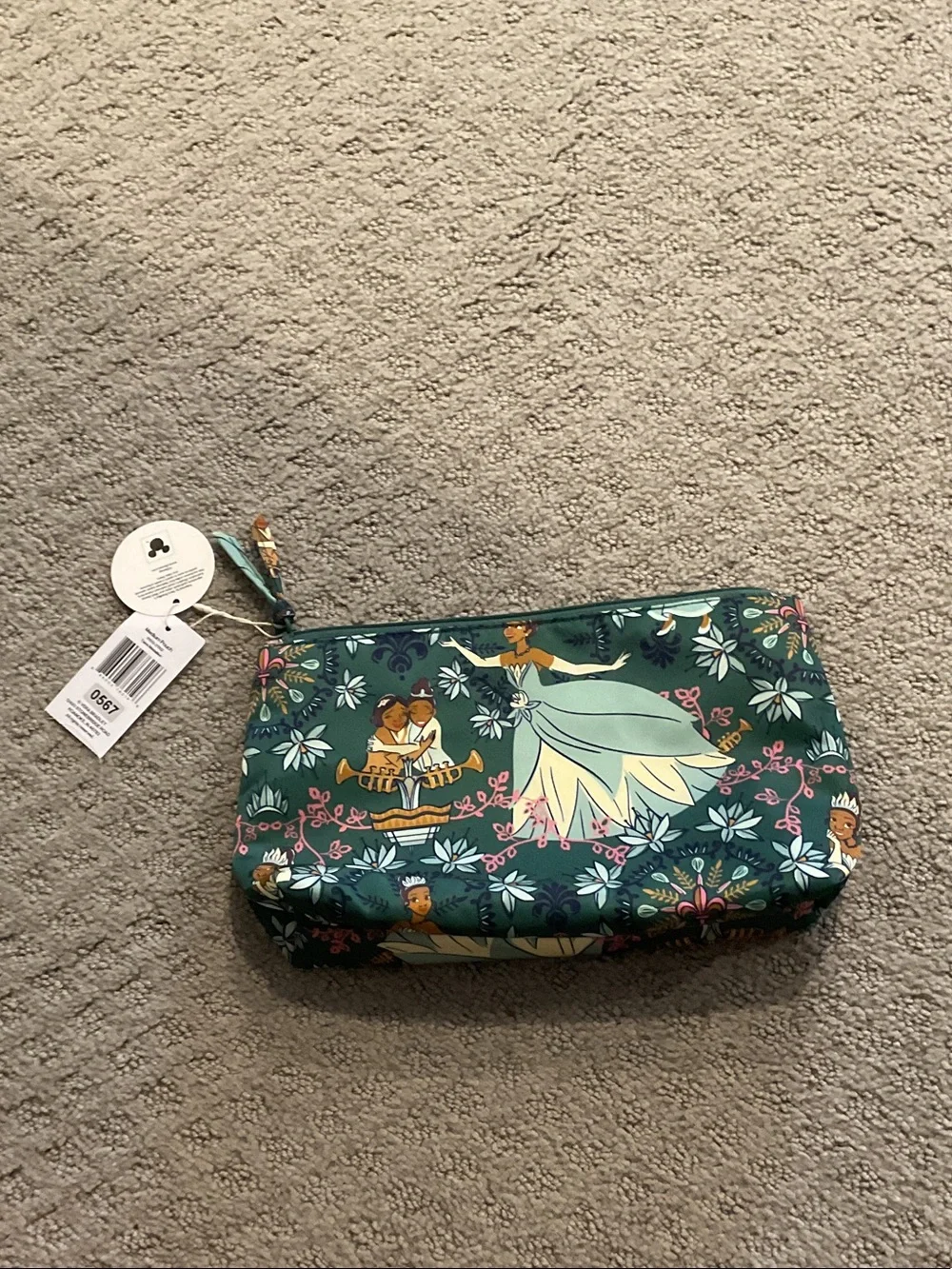 Vera Bradley Teal Floral Print Cosmetic Pouch 0567